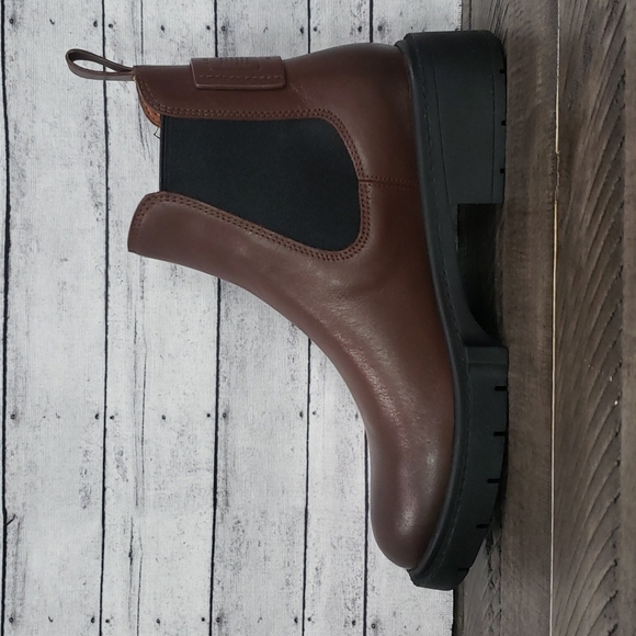 Coach-Lyden Pull On Chunky Lug Sole Bootie Walnut Size 5.5M - Picture 6 of 13